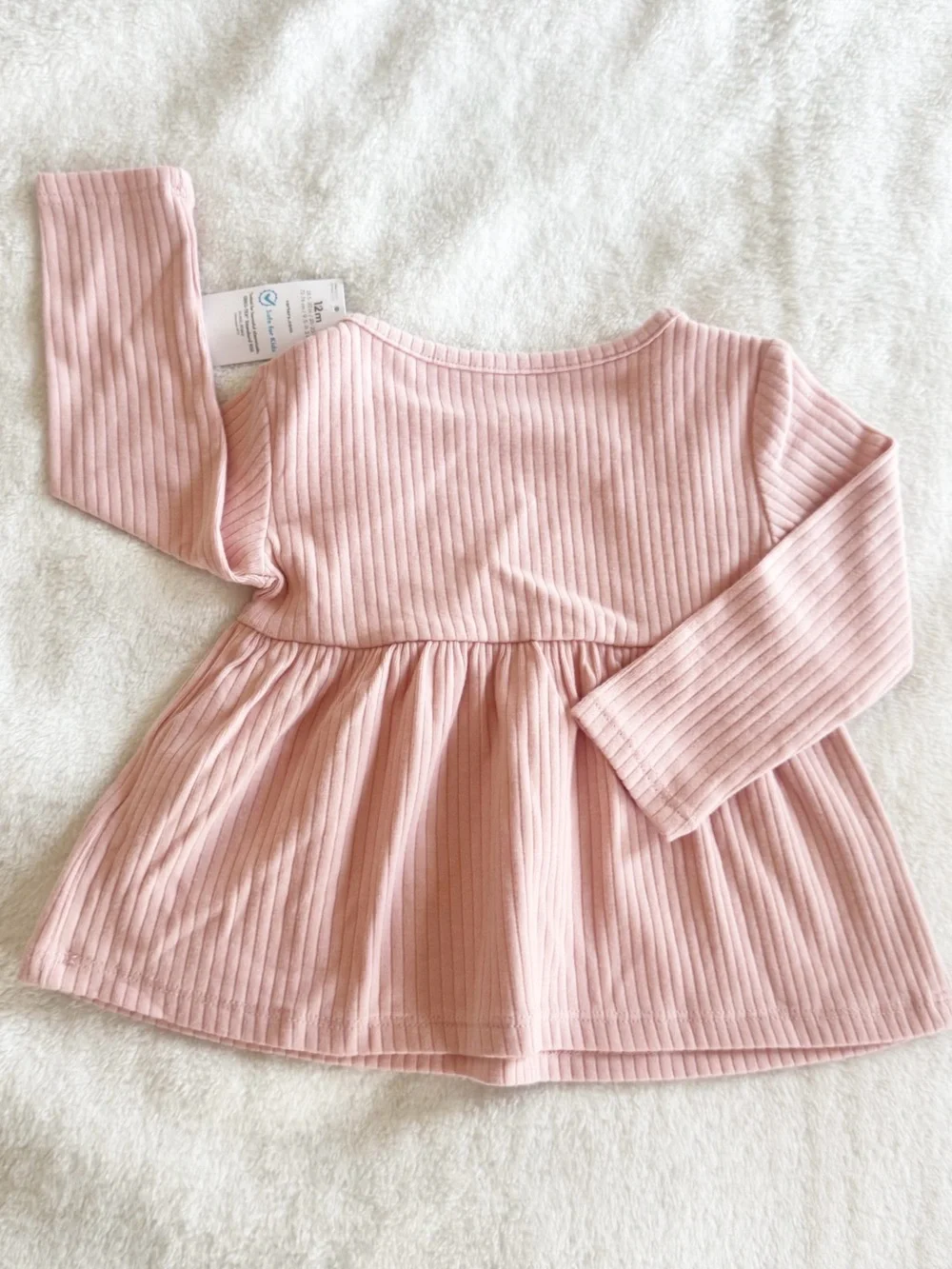 Carters Baby Girl Pink Long Sleeve Peplum Top 12 months NWT